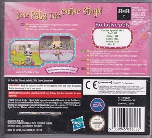Littlest Pet Shop 3 Biggest Stars Pink Team - Mangler Manual - Nintendo DS (B Grade) (Genbrug)